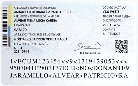 Ubicación del código dactilar